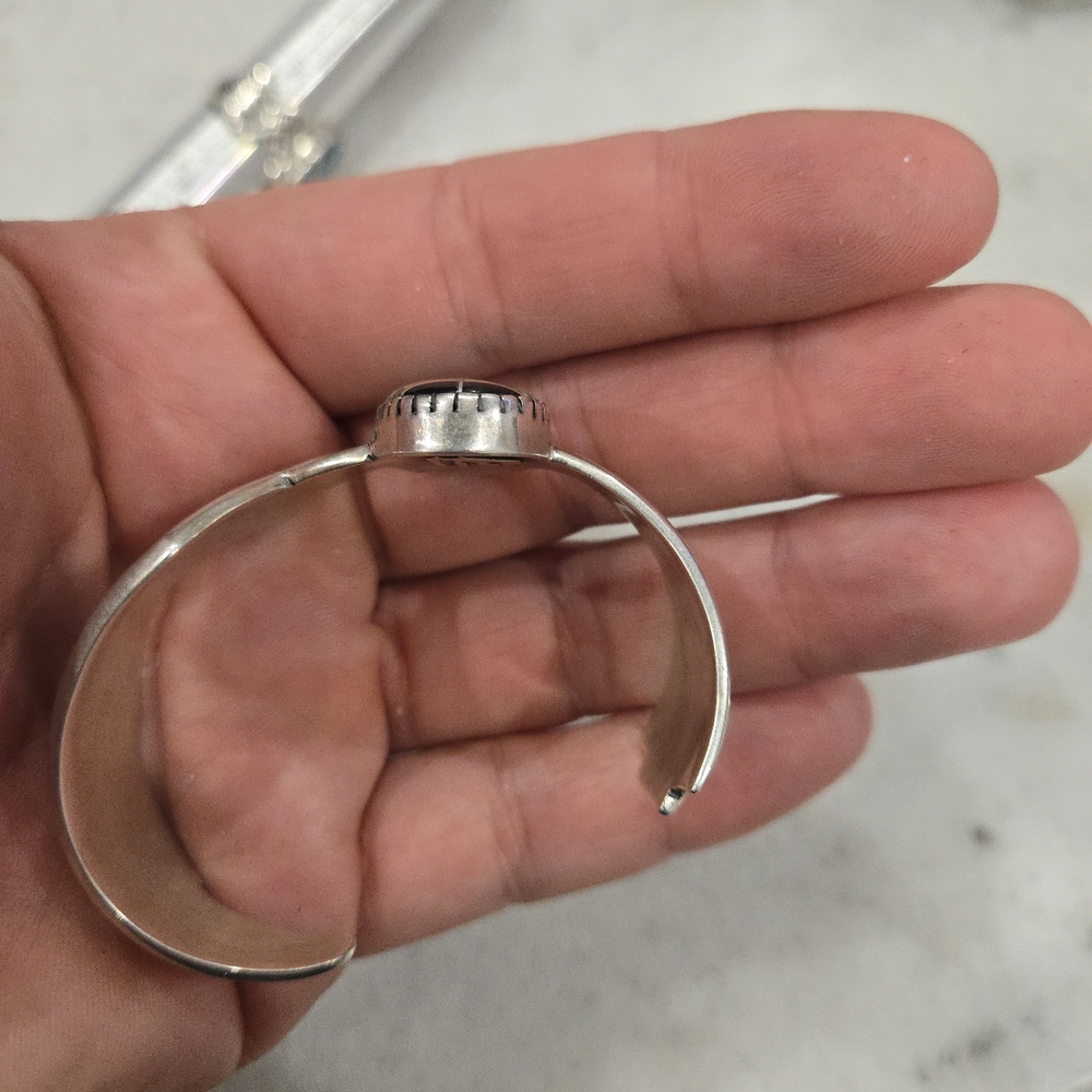 Silver And Blue Geometric Pattern Ring Set - image 7